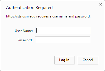 USM Password Dialog Box
