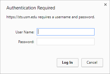 Username and Password Box