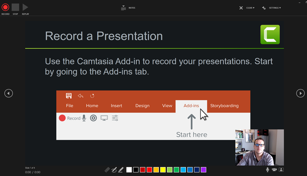 powerpoint online record presentation