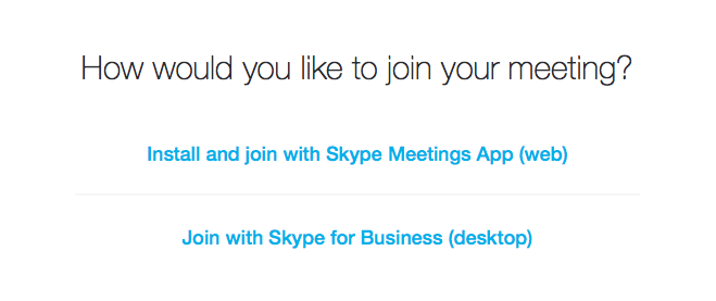 Skype Meeting Options